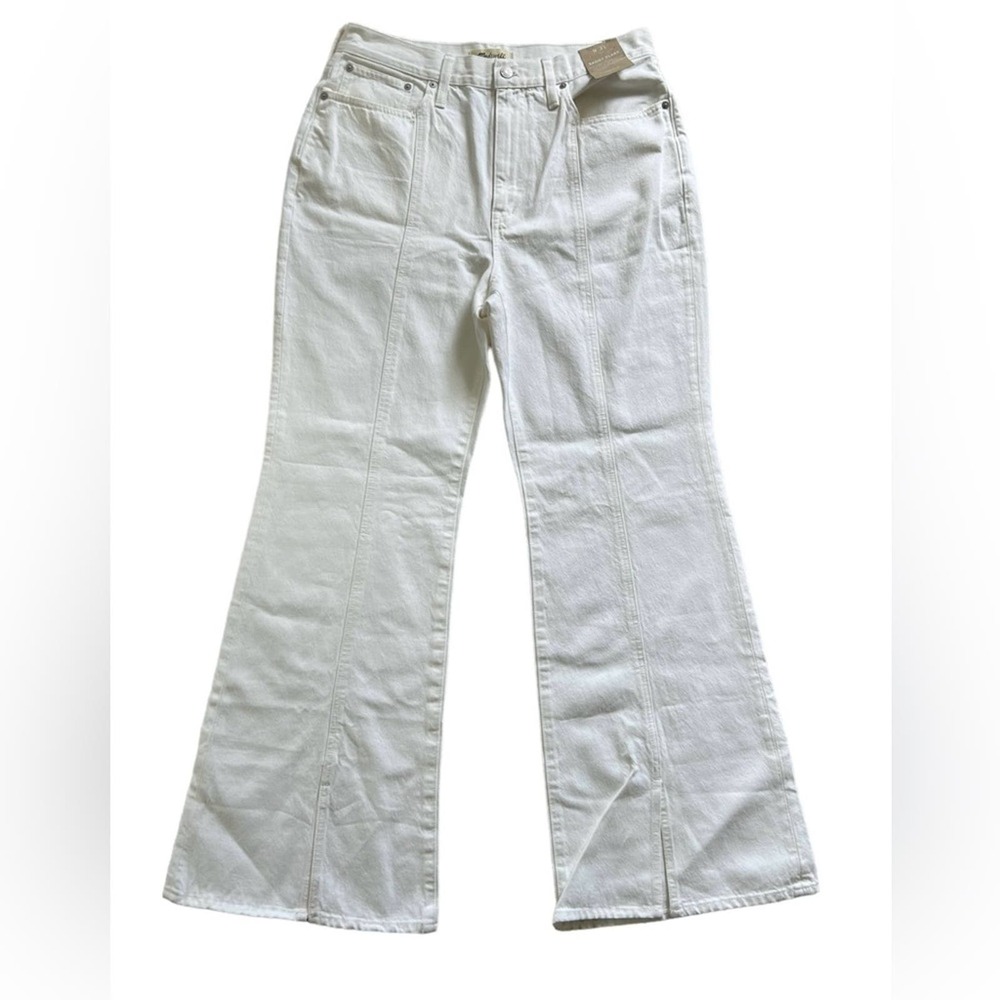 Madewell Womens Baggy Flare jeans in tile white size 31 NWT